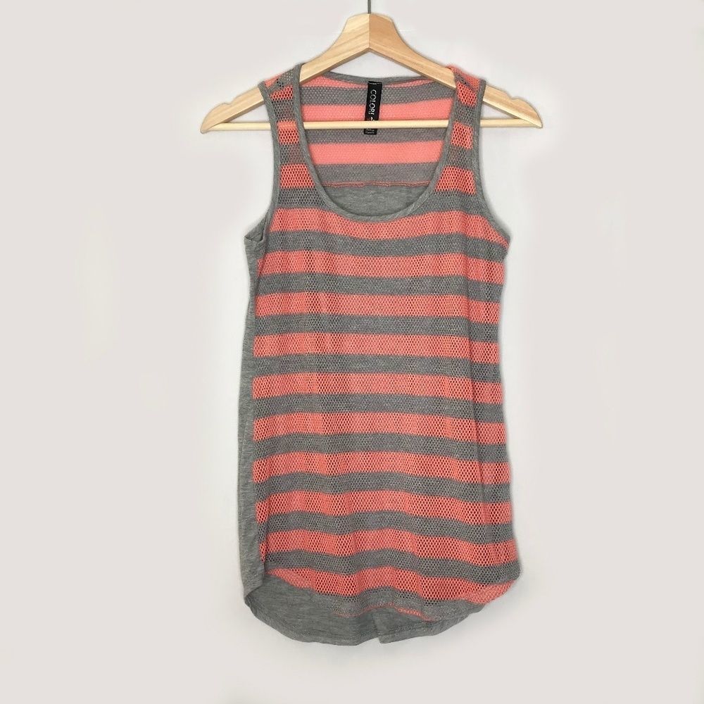 Grey and orange mesh and jersey tank top ๐ป๐ - Picture 1 of 6